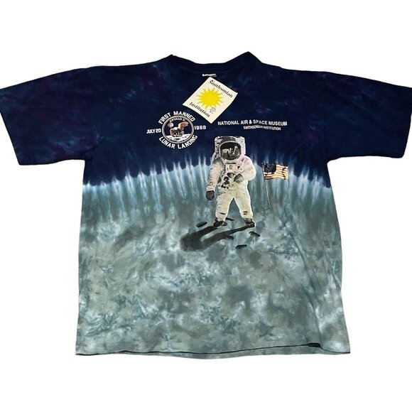 Vintage Sundog Smithsonian NASA Apollo 11 Astronaut Tie Dye Shirt XL 90’s NWT.